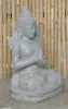 Product image 3 of the product “Seated Dewi Sri, position chakra turning the wheel, 73cm high riverstone grey, model with sativa. There is a stone eye on the left temple. ”
